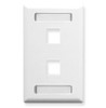 ICC IC107S02-WH FACEPLATE, ID, 1-GANG, 2-PORT, WHITE.