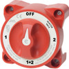 BLUE SEA SYSTEMS 6031950 E Ser. Batt Sw, 1-2-Off-Both, Red