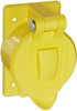 HUBBELL 6002233 Hubbell Systems Twist-Lock Ship-to-Shore Valox Thermoplastic Lift Cover for Weather Proofing 50A Receptacles, Yellow
