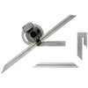 Fowler B228454 Stainless Steel Bevel Protractor with Magnifier Lens Satin Chrome Finish, 6" to 12" Blades, Dial Reading 5 Minutes