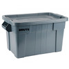Rubbermaid B2050498 Commercial Brute Tote with Lid, 20-Gallon Capacity, Gray