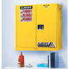 Justrite B875316 17 Gallon 2 Door, Manual, Wall Mount, Flammable Cabinet, 43"W x 18"D x 24"H, Yellow