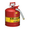 Justrite 420214 Galvanized Steel, AccuFlow Type II Red Safety Can with 1" Flexible Spout, Large ID zone, Meets OSHA & NFPA For Handling Hazardous liquids. 5 Gallon (19L) Size.