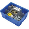 QUANTUM STORAGE SYSTEMS 334107BL Dividable Grid Container 22-1/2-Inch Long by 17-1/2-Inch Wide by 8-Inch High, Blue, 3-Pack