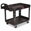 Rubbermaid 241559 Commercial Products 2-Shelf Utility/Service Cart, Medium, Lipped Shelves, Ergonomic Handle, 500 Lbs. Capacity, For Warehouse/Garage/Cleaning/Manufacturing ()