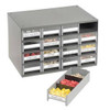 Akro-Mils 104834 17-Inch W by 11-Inch H by 11-Inch D 16 Drawer Steel Parts Storage Hardware and Craft Cabinet, Red Drawers