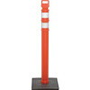 Cortina Safety Products B566939 Delineator Post Flared 45" with 2 Each 3" HI Collars, 10# Rubber Base in Box