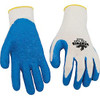 Mcr Safety B309184 Memphis Glove FlexTuff Cotton/Polyester Shell Men's Gloves with Latex Dipped Palm and Fingertips, Blue/White, Small, 1-Pair