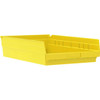 Akro-Mils 752365YL 30170 12-Inch by 11-Inch by 4-Inch Plastic Nesting Shelf Bin Box, Yellow, Case of 12