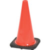 Cortina Safety Products B566911 Cortina Vinyl Traffic Cone with Black Base, 18" Height, Red/Orange