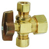 T&S Brass KTCR1901X R1 BrassCraft 1/2" Nominal Compression Inlet x 3/8" O.D Compression x 3/8" O.D Compression Dual Outlet 1/4-Turn Ball Valve