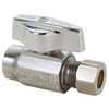 T&S Brass KTR14X C1 Brasscraft Valve < 0.25 % Lead Straight 3/8 " Od. Compression Chrome Quarter Turn Boxed