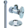 T&S Brass OCR1912AX C BrassCraft Faucet Kit: 1/2" Nom Comp x 3/8" O.D. Comp Brass Multi-Turn Angle Valve with 12" Riser and Escutcheon