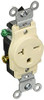 Leviton 2472832  20-Amp, 250-Volt, Narrow Body Single Receptacle, Straight Blade, Commercial Grade, Grounding, Light Almond