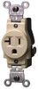 Leviton 606565  20-Amp, 125-Volt, Narrow Body Single Receptacle, Straight Blade, Commercial Grade, Grounding, White