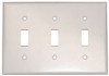 Leviton 609013  3-Gang Toggle Device Switch Wallplate, Standard Size, Thermoset, Device Mount, Ivory