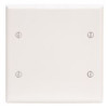Leviton 609004  2-Gang No Device Blank Wallplate, Standard Size, Thermoset, Box Mount, Ivory