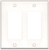 Leviton 609064  Electrical Wall Plate, Midway Size Decora, 2-Gang - White-2PK