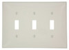 Leviton 2472805  Wallplate 3-Gang Toggle Midway Size Nylon - Light Almond (Pkg of 25)
