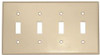 Leviton 609016  4-Gang Toggle Device Switch Wallplate, Standard Size, Thermoset, Device Mount, Ivory