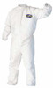 Kimberly Clark KCC46103 Kleenguard A30 White Large Microforce Disposable Chemical-Resistant Coveralls - Elastic Ankles, Elastic Wrists - [PRICE is per EACH]