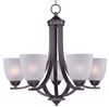 Maxim 11225FTOI Lighting Five Light Frosted Glass Up Chandelier, Oil Rubbed Bronze