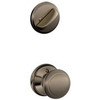 SCHLAGE F59AND620 F59 AND 620 Andover Interior Knob with Deadbolt, Antique Pewter (Interior Half Only)