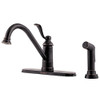 Pfister PLG344PY0 LG344PY0 Portland 1-Handle Kitchen Faucet with Side Spray in Tuscan Bronze, Water-Efficient Model