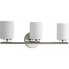 Progress Lighting 942159104 P2159-104 Contemporary/Soft 3-100W Med Bath Bracket, Polished Nickel