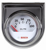 Bosch BOSFST8202 Bosch Style Line 2" Electrical Oil Pressure Gauge (White Dial Face, Chrome Bezel)
