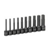 Grey Pneumatic GRE1340H 1/2" Drive 10 Pc. 4" Length Fractional Hex Driver Set