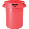 Rubbermaid 239004RD Brute & #174 2632 Trash Container w/Venting Channels, 32 Gallon - Red