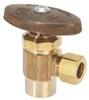 T&S Brass BR19XR BRASSCRAFT Angle Stop 1/2" Sweat x 3/8" Comp, Rough Brass, Lead Free