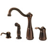 Pfister PLG264NUU  Marielle 1-Handle Kitchen Faucet with Side Spray & Soap Dispenser in Rustic Bronze, Water-Efficient Model