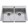 American Standard Edgewater 33X22 Db Dual Mount Sink, 1H Stainless Steel American Standard 18DB.9332211.075