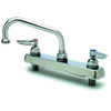 T&S Brass B-1120-QT Work Board Faucet, 8" Deck Mount, 6" Nozzle, Lever Handles, Quarter-Turn