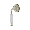 Rohl 105513 Brass and White Resin Handle Single Function Straight Handshower with Easy Clean Anti-Cal Spray Pattern and Flow Restrictor, Satin Nickel