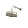 Rohl 105848 8-Inch Diameter Bordano Shower Rose Showerhead with Easy Clean Anti-Cal Spray Pattern Swivel and Flow Restrictor, Satin Nickel