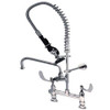 T&S Brass TMPZ8DWN08CR EasyInstall Mini-PRU Deck Mount with B-0107, 8" Swing Nozzle, CERAMA and 4" Wrist Handles, 8"