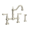 Rohl 103486 Perrin and Rowe Double Handle Provence Bridge Kitchen Faucet with Lever Handle Finish: Polished Nickel