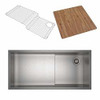 Rohl 119001 KIT ITALIAN STAINLESS STEEL SINGLE BOWL UNDERMOUNT KITCHEN SINK PACKAGE COMPLETE WITH CUTTING BOARD IN BRUSHED STAINLESS STEEL INCLUDES RUW3616 CB3387 AND WSGRUW3616