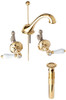 Rohl A1408LPIB-2 Rohl Italian Bath Viaggio Widespread Lavatory Faucet In Italian Brass With Porcelain