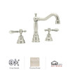 Rohl 114447 7-1/8-Inch Reach Fixed Spout Cisal Widespread Traditional Country Spout Lavatory Faucet in Polished Nickel