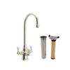 Rohl U.KIT1220LS-PN-2 **Kit** Rohl Perrin & Rowe Georgian Era Filtration Three Lever Bar Faucet