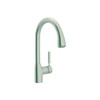 Rohl R7505STN-2 Rohl Single Hole Modern Lux Side Lever Pulldown Kitchen Faucet With Metal Lever In