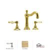 Rohl 119097 1027/8Stn A1409Lp-2 Country Bath Widespread with Porcelain Lever Handles and Pop-Up D, Inca Brass