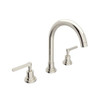 Rohl 102242 U.6955Eb A2208Lm-2 Lombardia Widespread Bathroom Faucet with Metal Lever Handles, Polished Nickel