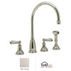 Rohl U.4736L-STN-2 Perrin & Rowe Georgian Era Four Hole Kitchen Faucet In Satin Nickel With Metal