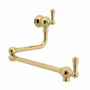 Rohl 107419 SPECIAL ORDER ONLY NON-CANCELABLE AND NON-RETURNABLE PERRIN & ROWE EDWARDIAN ERA WALL MOUNTED SWING ARM POT FILLER WITH LEVER HANDLES IN UNLACQUERED BRASS