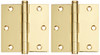 Deltana DSB353  Plain Bearing 3.5" x 3.5" Solid Brass Square Corner Plain Bearing Mortise Hinge - Pair.